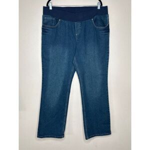 Attitude‎ Unknown Maternity Bootcut Jeans Stretchy Denim Comfort Blue XL